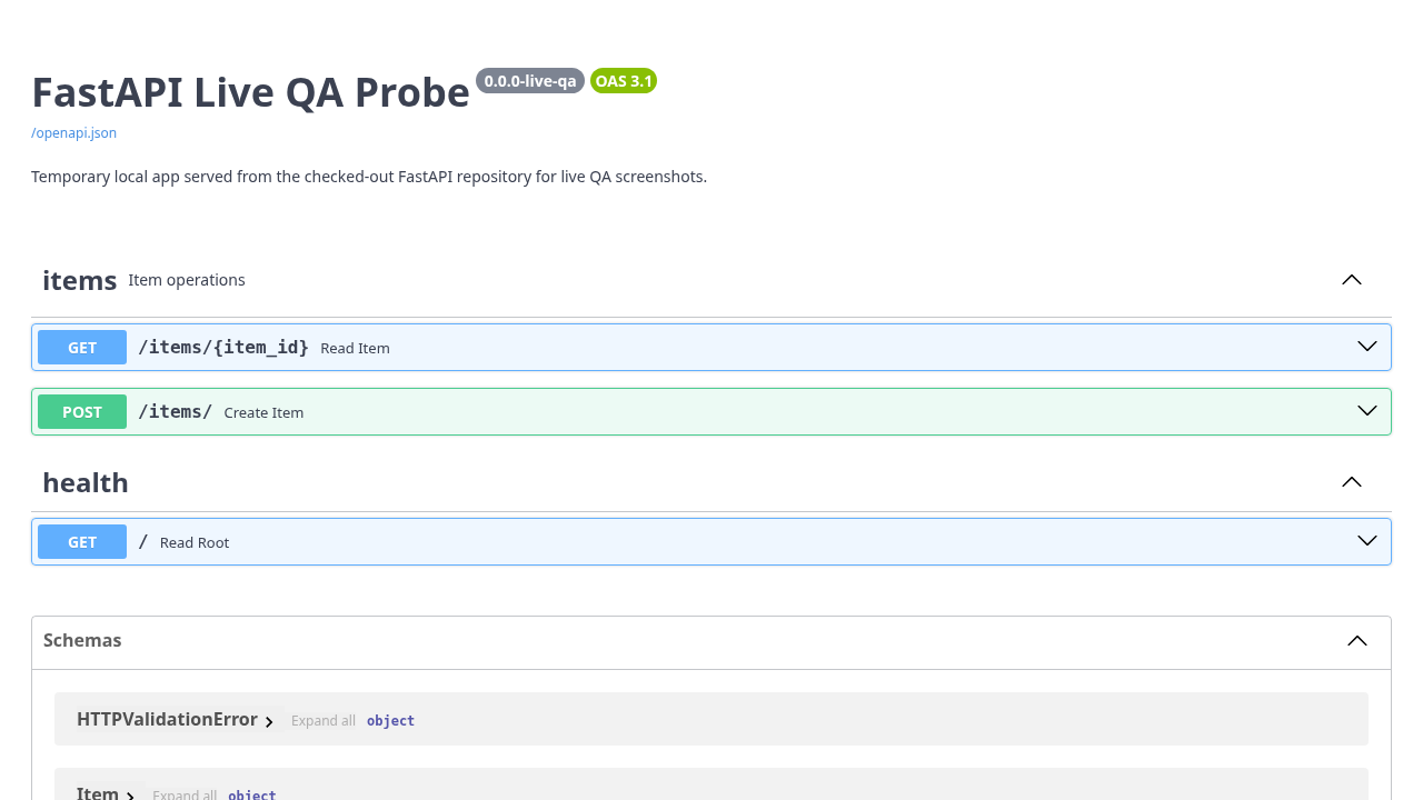 API-5 interactive docs endpoints - Swagger UI