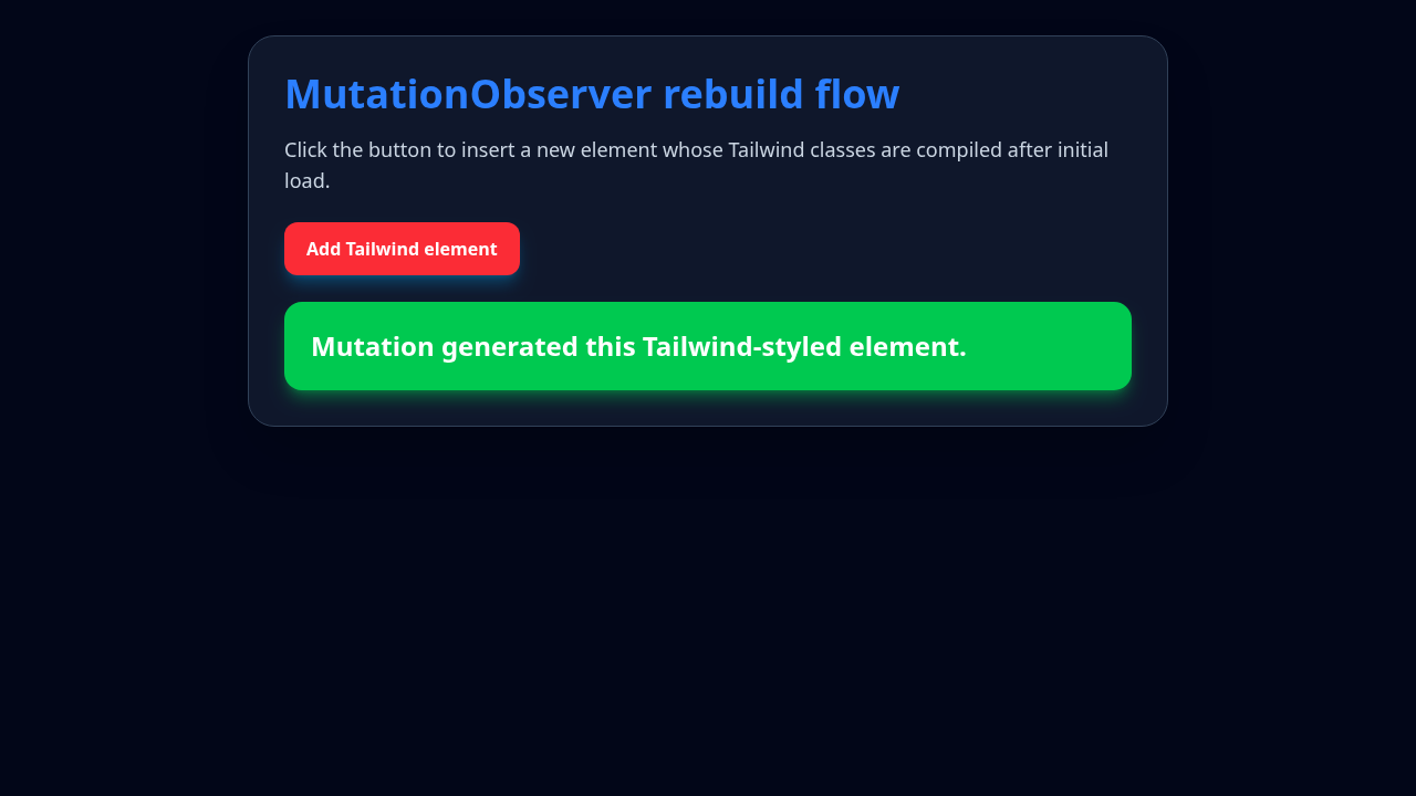WEB-2 Browser bundle DOM/style mutation rebuild
